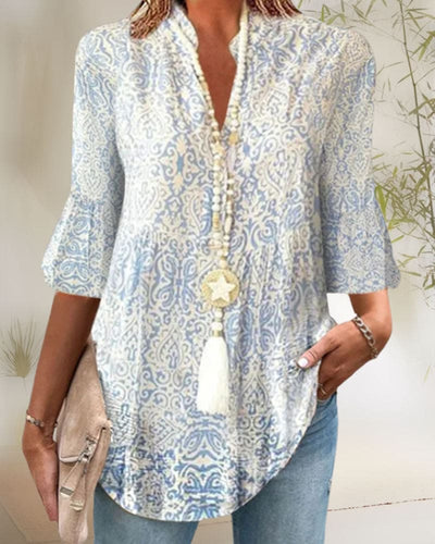 Dafna | Bluse mit 3/4 Ärmel und Blumendruck