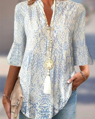Dafna | Bluse mit 3/4 Ärmel und Blumendruck