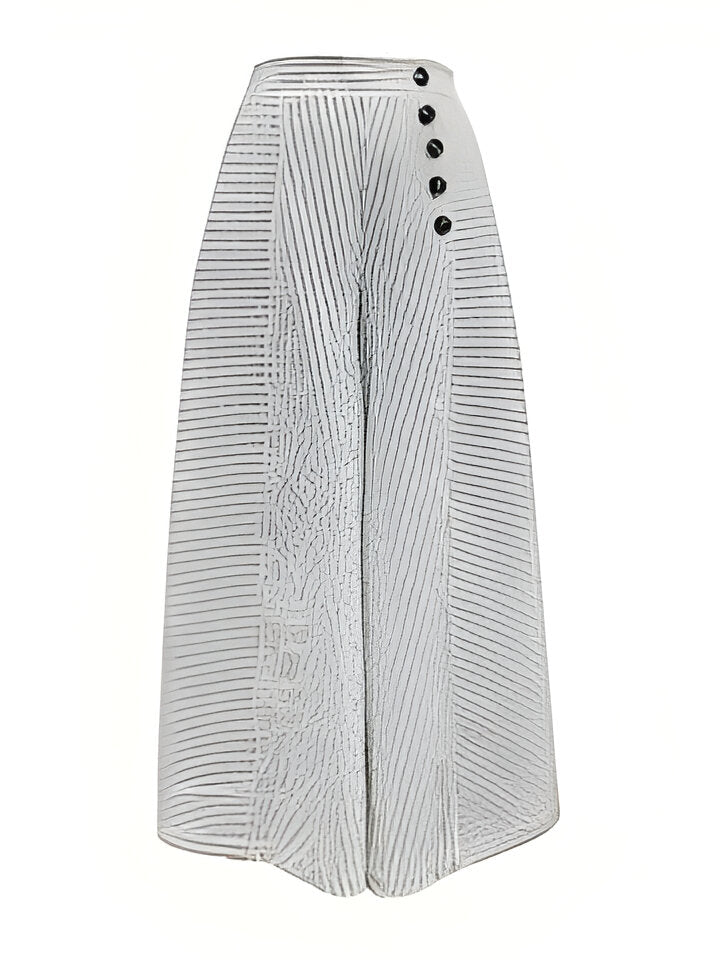 Angelica | Lässige gestreifte Hose mit weitem Bein für Damen