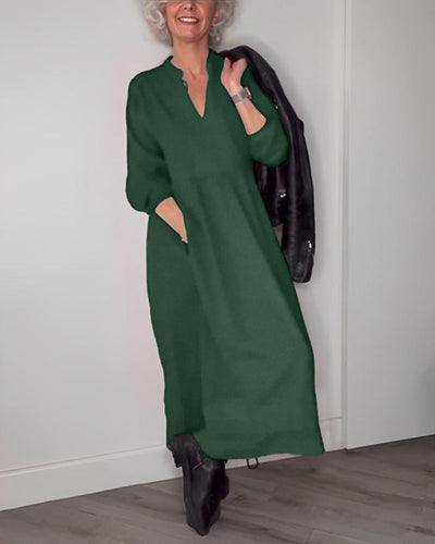 Tina - Elegantes langes Taschenkleid