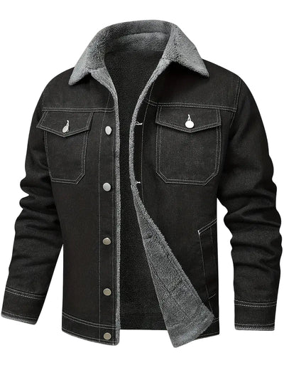 Geoffroy – Vintage Jeans Jacke Mit Fleece Futter