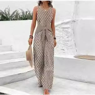 Gloria - Bedruckter ärmelloser Damen-Jumpsuit