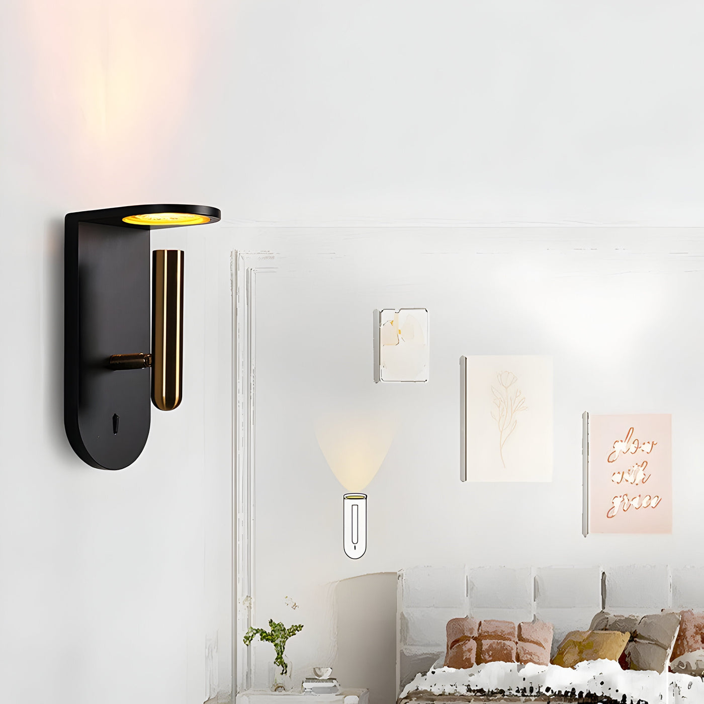 NordiFlame – Einstellbare nordische LED-Wandleuchte mit Flammeneffekt