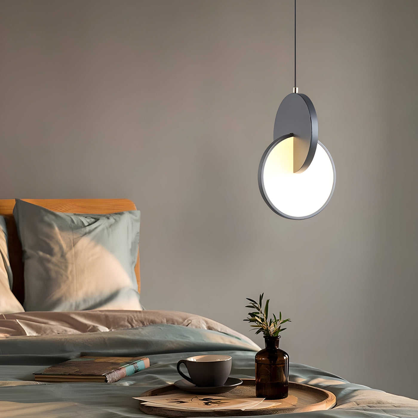 NordicGlow – Moderne skandinavische LED-Pendellampe mit rundem Rahmen und warmem Glühen