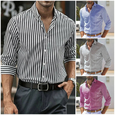 AHREN - LANGÄRMELIGES GESTREIFTES HEMD