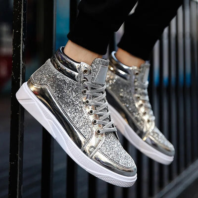 Jami | Glänzende glitzernde High-Top-Sneakers für Männer
