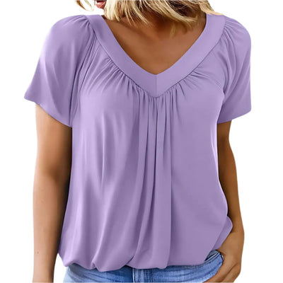 Malia – Lettierte Saisonsbluse mit plissiertem Vorderteil