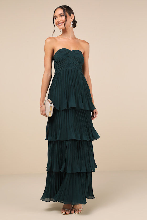 Jasmin - Elegantes, trägerloses Maxikleid