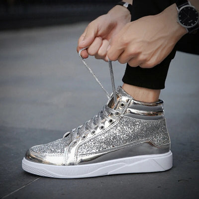 Jami | Glänzende glitzernde High-Top-Sneakers für Männer