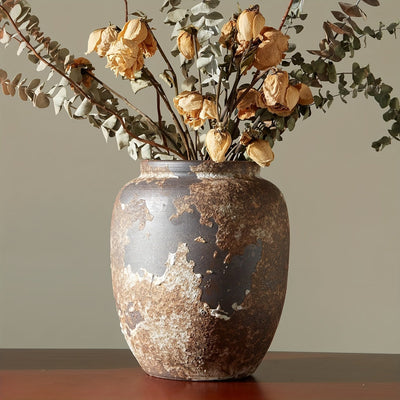 Harvest Bloom Dekorative Vase – Künstlerisches Design mit Texturierter Oberfläche und Fruchtinspirierter Stiele