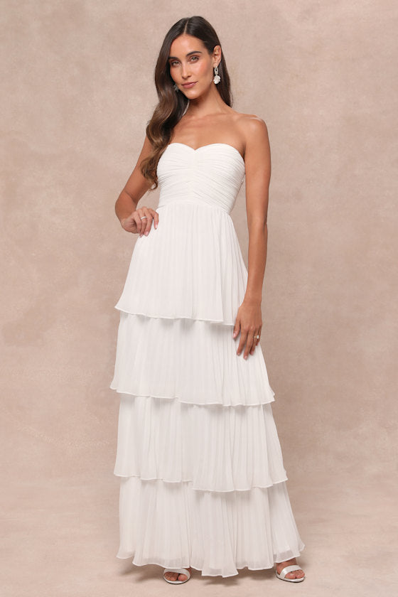 Jasmin - Elegantes, trägerloses Maxikleid