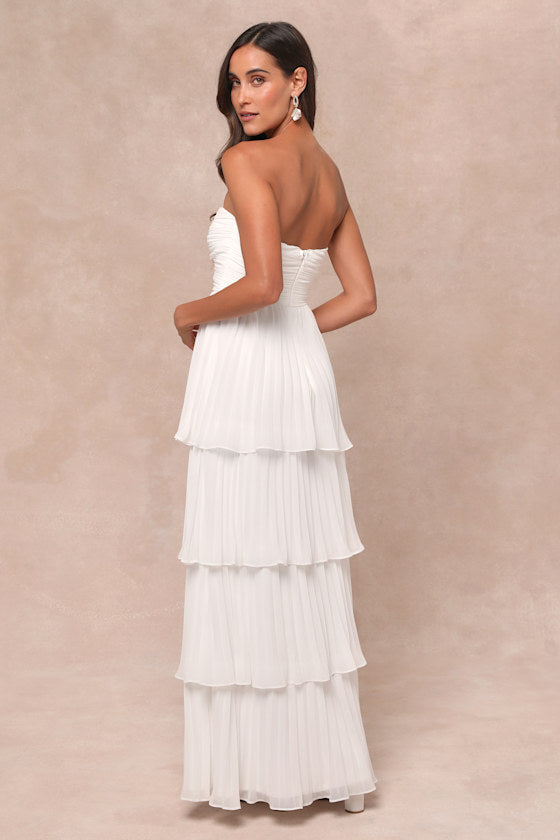 Jasmin - Elegantes, trägerloses Maxikleid