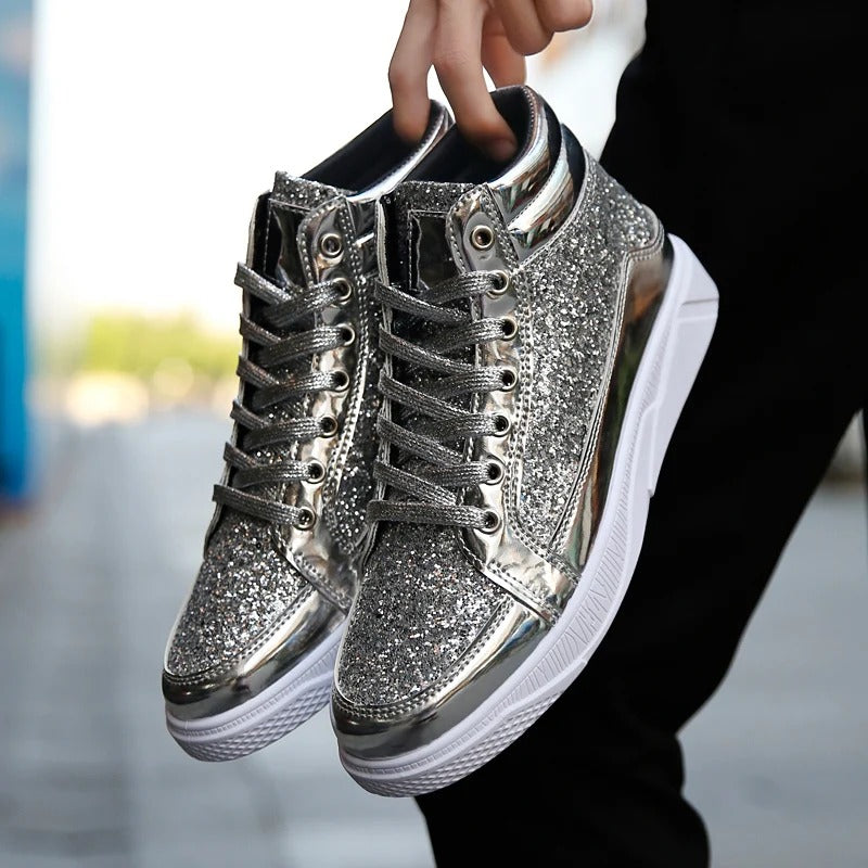 Jami | Glänzende glitzernde High-Top-Sneakers für Männer