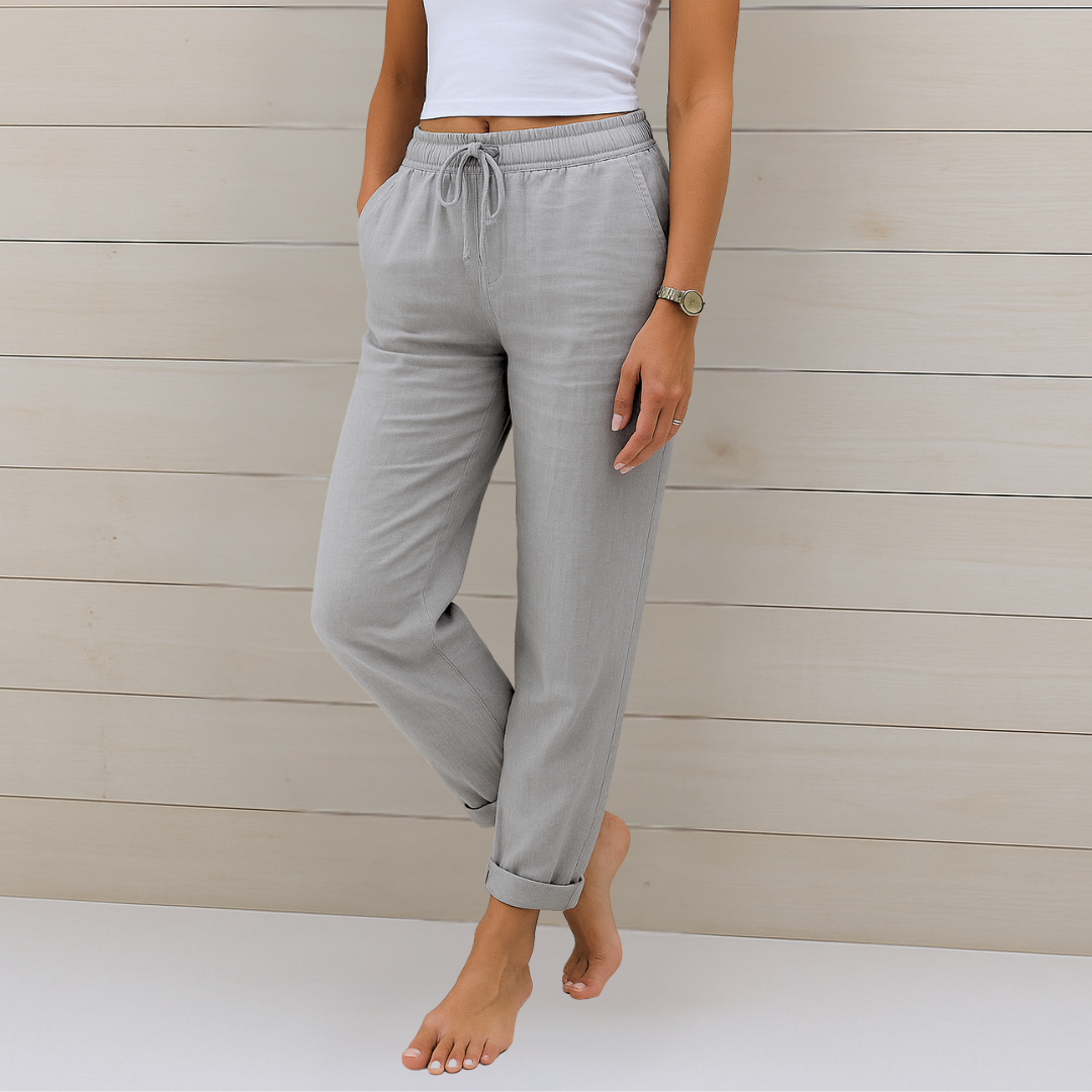 Nora™ | Hochwertige, atmungsaktive Stretchhose aus Leinen