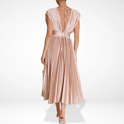 Serena Elegante Plissierte Maxikleid