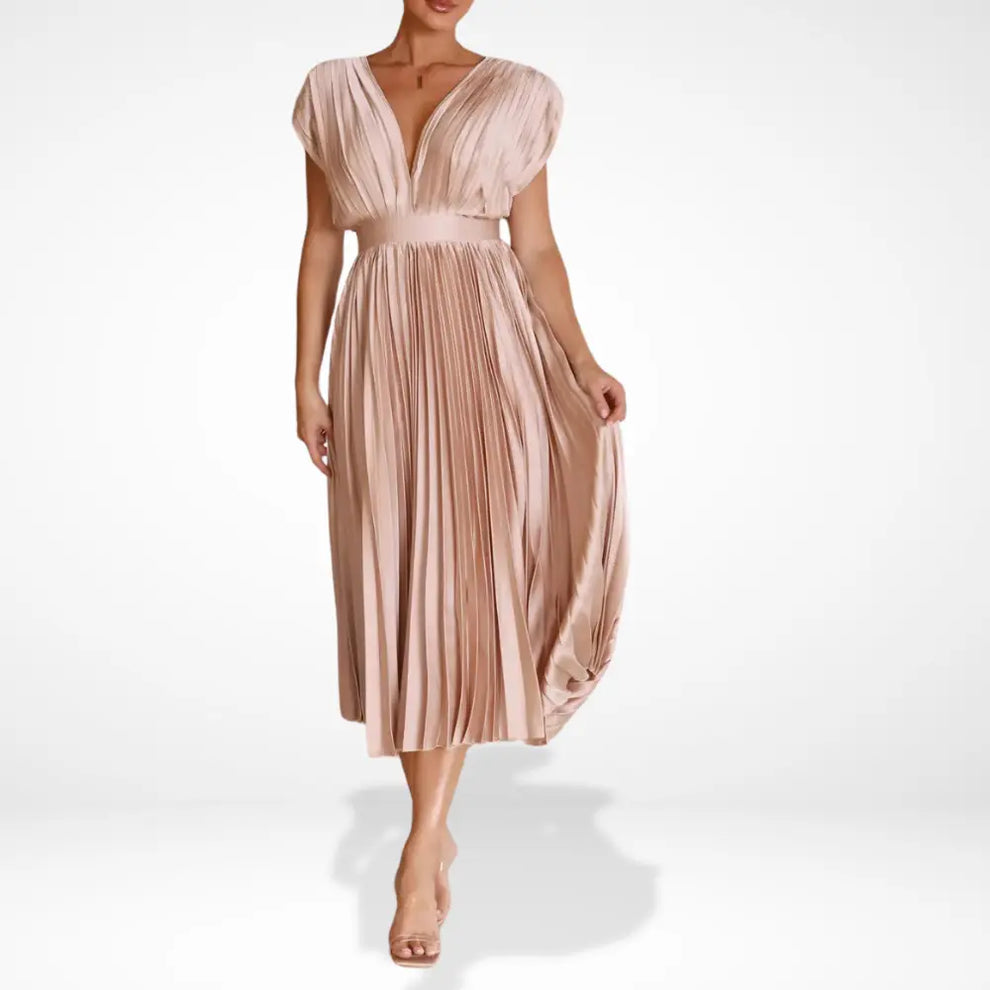 Serena Elegante Plissierte Maxikleid