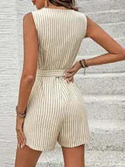 Eleanor | Elegantes lässiges gestreiftes Tanktop Damen Overall