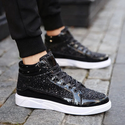Jami | Glänzende glitzernde High-Top-Sneakers für Männer