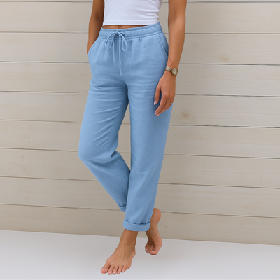 Nora™ | Hochwertige, atmungsaktive Stretchhose aus Leinen