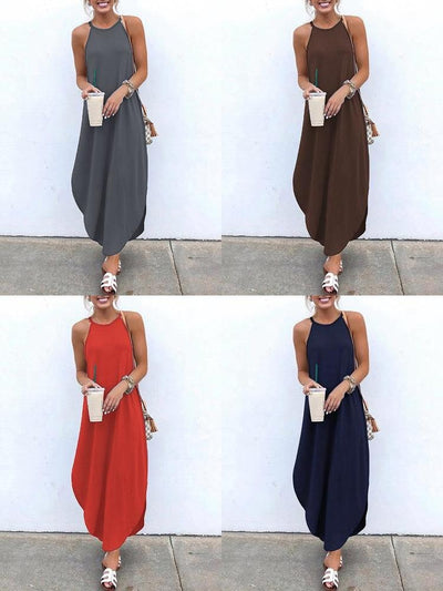 COSIMA - LANGES ÄRMELLOSES KLEID