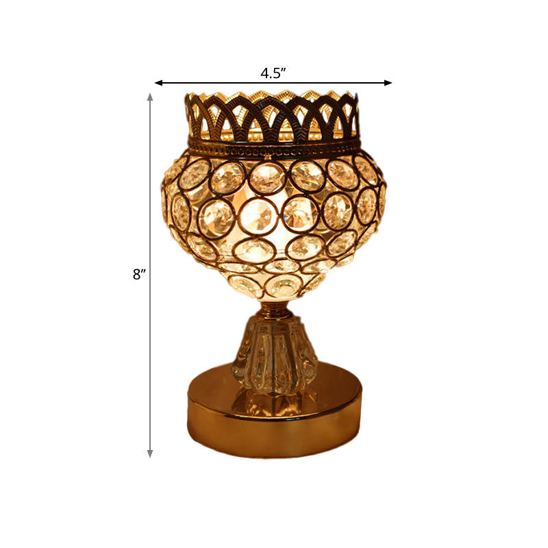 Velaire – Kristall-eingelassene goldene Schreibtischlampe