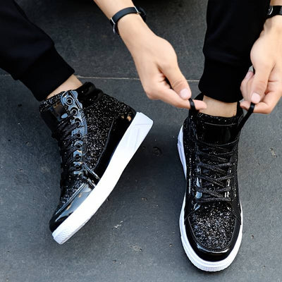 Jami | Glänzende glitzernde High-Top-Sneakers für Männer