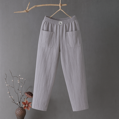 Erika™ | Lässige Hose aus Baumwolle und Leinen mit elastischem Bund