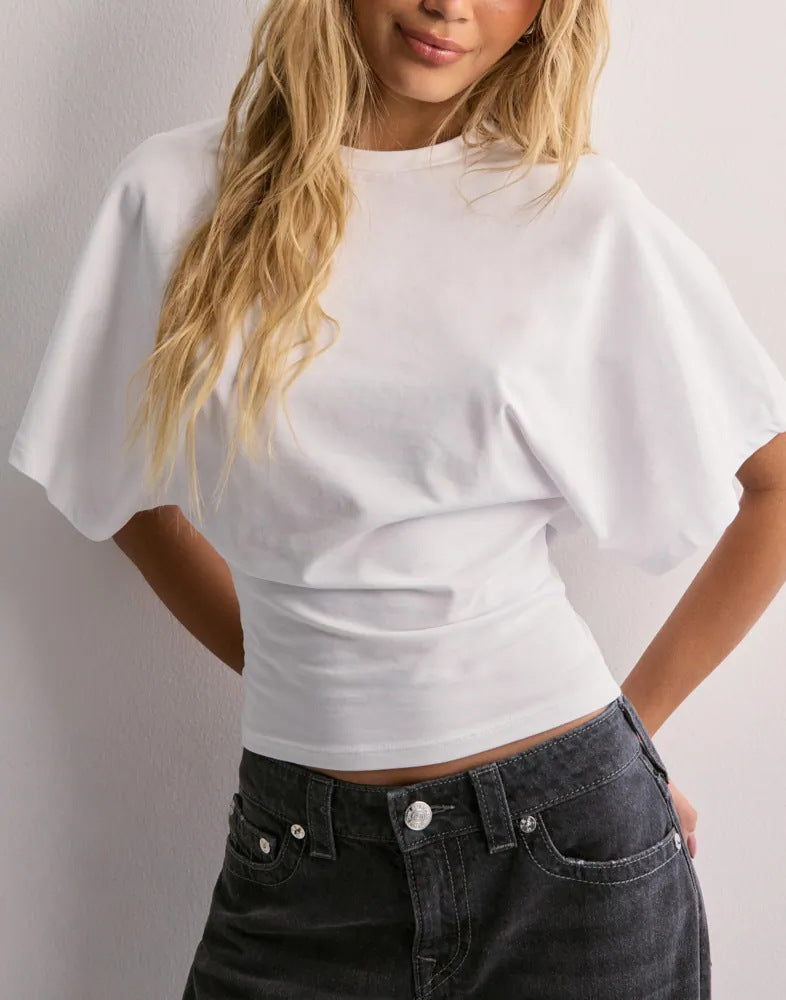Paula - Basic-Bluse mit tailliertem Schnitt und weiten Ärmeln