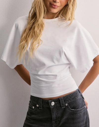Paula - Basic-Bluse mit tailliertem Schnitt und weiten Ärmeln