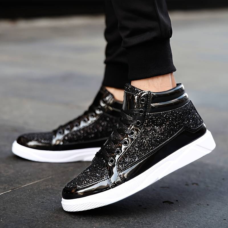 Jami | Glänzende glitzernde High-Top-Sneakers für Männer