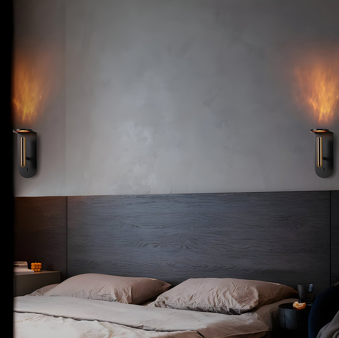 NordiFlame – Einstellbare nordische LED-Wandleuchte mit Flammeneffekt