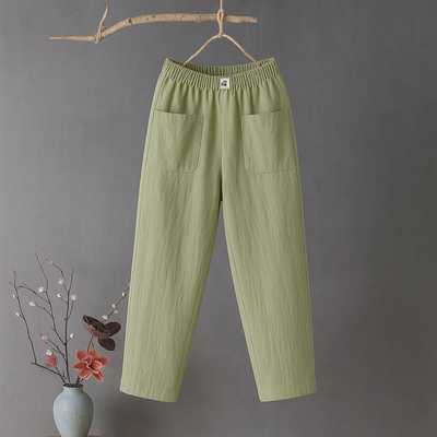 Erika™ | Lässige Hose aus Baumwolle und Leinen mit elastischem Bund