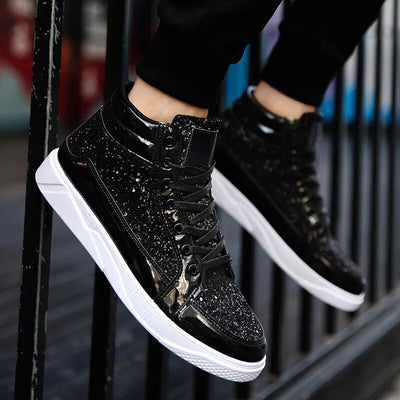 Jami | Glänzende glitzernde High-Top-Sneakers für Männer