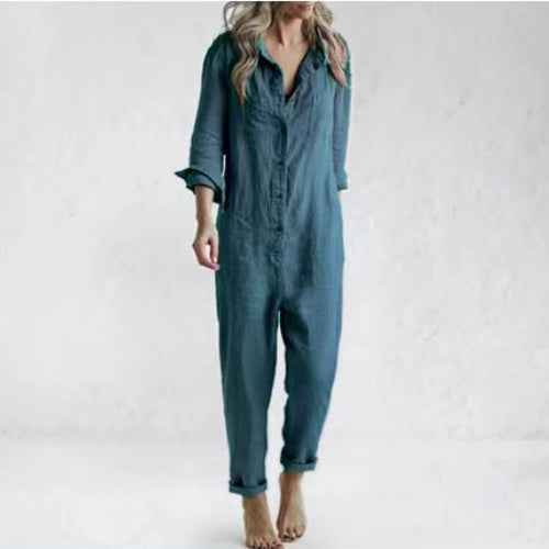 Tessa - Entspannter Frühlings-Jumpsuit mit Knopfleiste