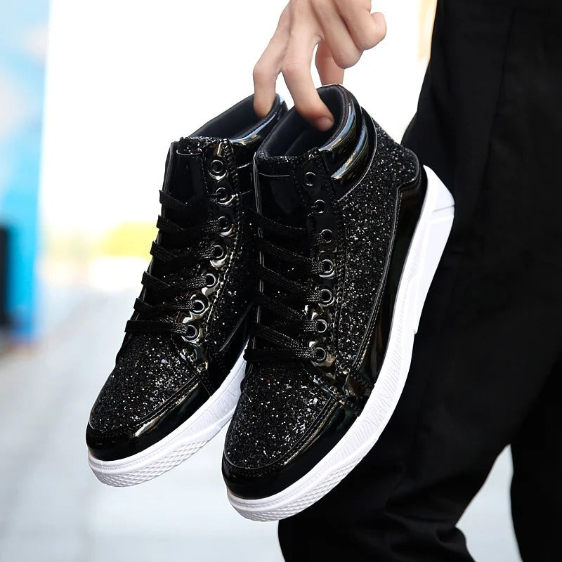 Jami | Glänzende glitzernde High-Top-Sneakers für Männer