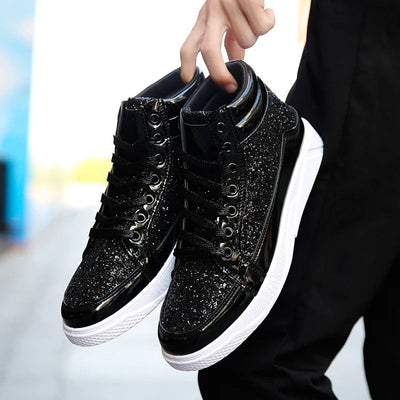 Jami | Glänzende glitzernde High-Top-Sneakers für Männer