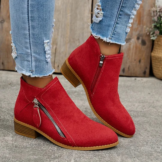 VINA – Orthopädische Lederstiefeletten Mit Reißverschluss