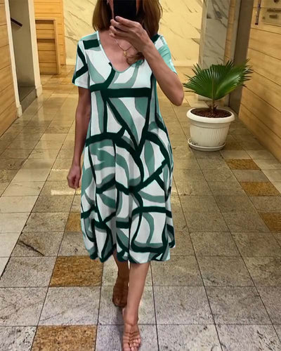 Tessa - Bedrucktes Kurzarmkleid