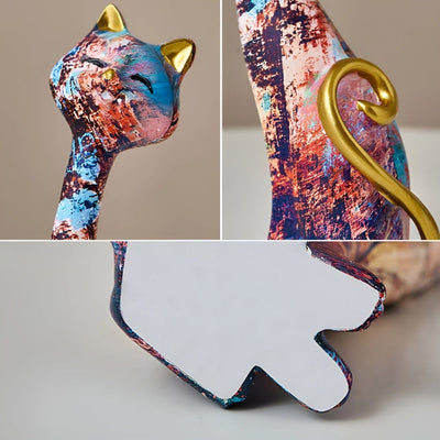 FelineForm – Minimalistische Katzen Skulpturenduett für moderne Dekorative Akzente