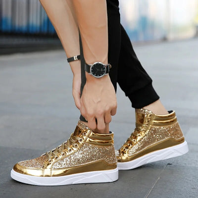 Jami | Glänzende glitzernde High-Top-Sneakers für Männer