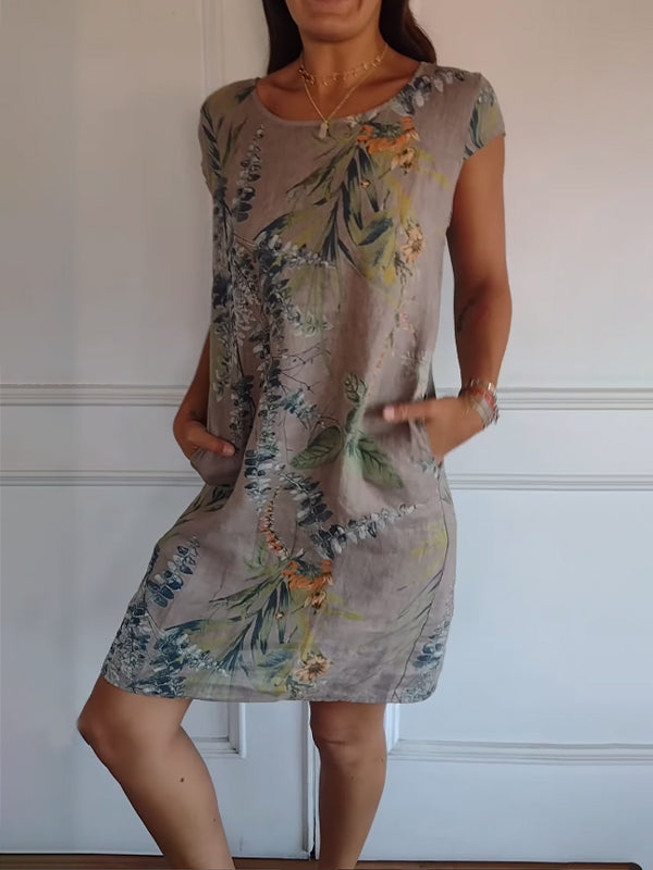 CINDY - GERADES KLEID MIT PRINT