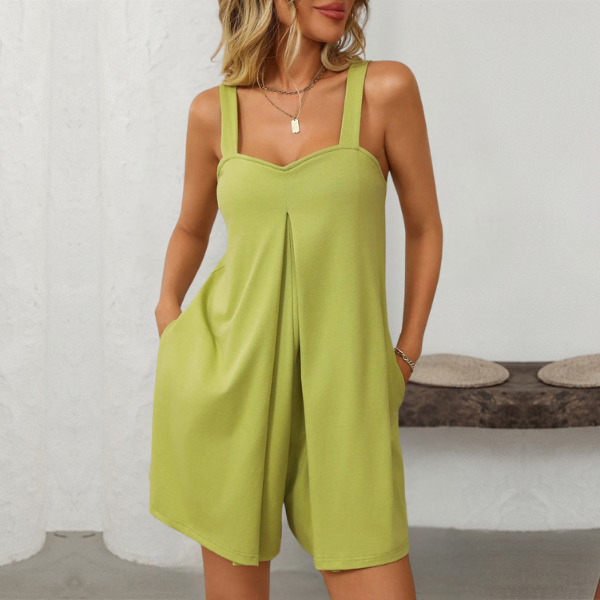 ASYA - KURZER JUMPSUIT MIT BREITEN TRÄGERN