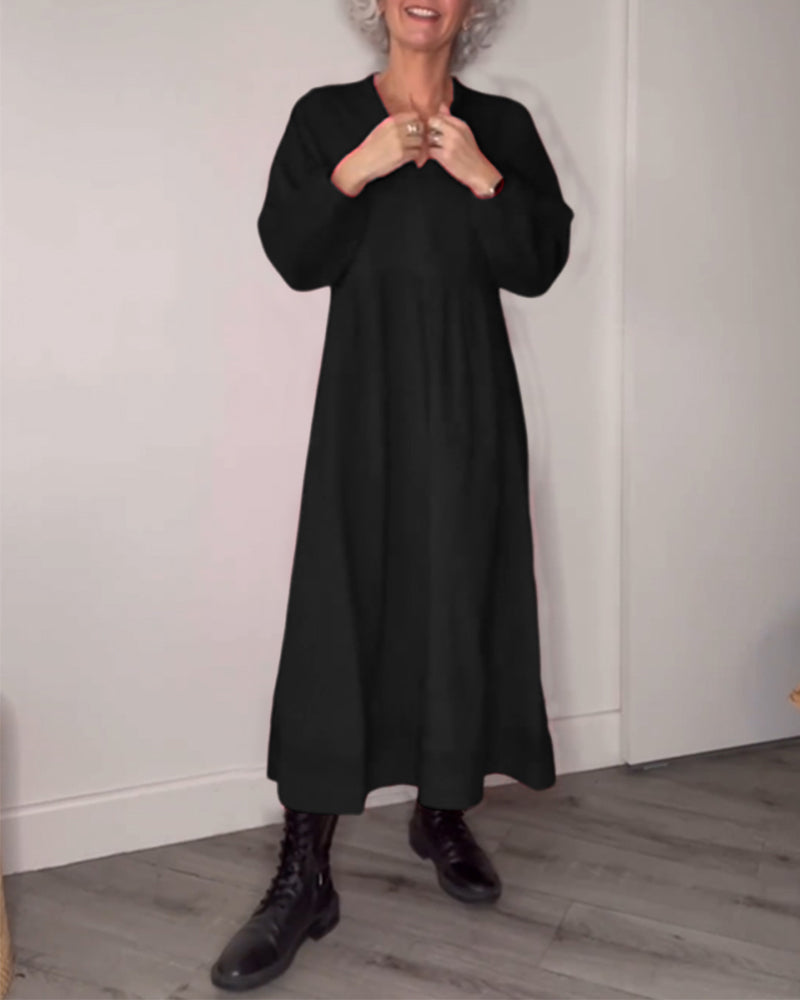 Tina - Elegantes langes Taschenkleid