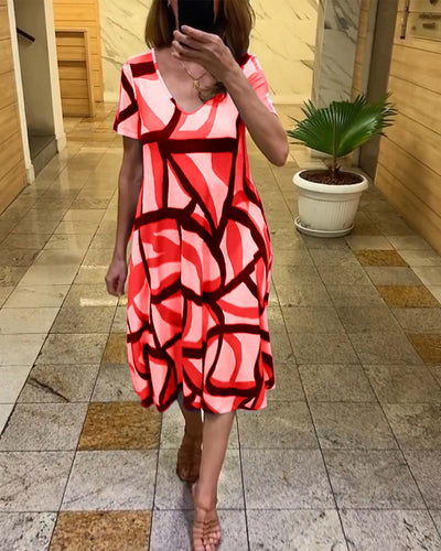 Tessa - Bedrucktes Kurzarmkleid