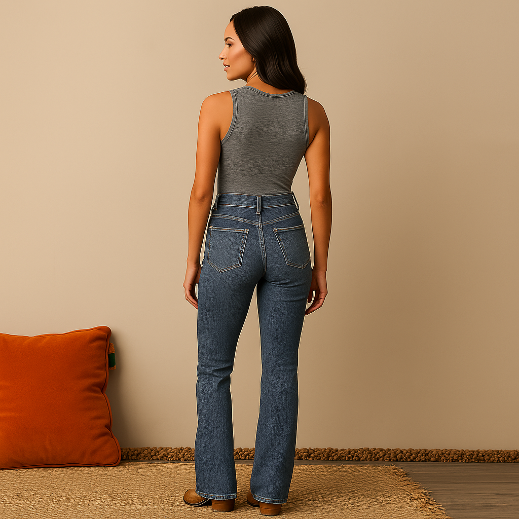 SIBEL - HOCHGESCHNITTENE SCHLAGJEANS