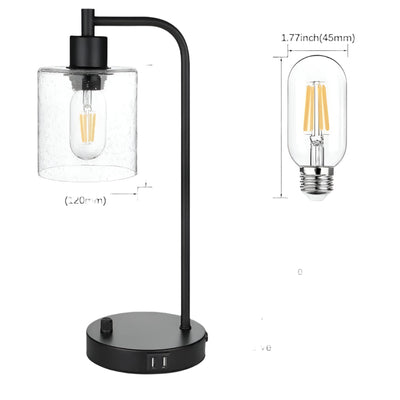 ClarityCharge LED-Schreibtischlampe – Modernen Glasschirm