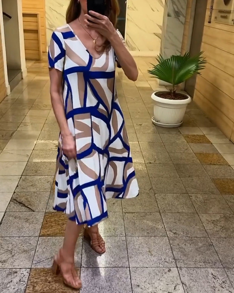 Tessa - Bedrucktes Kurzarmkleid