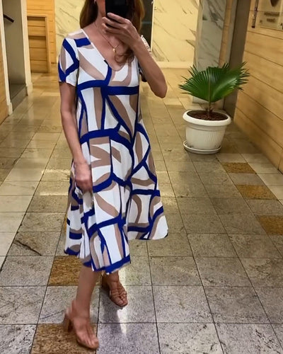Tessa - Bedrucktes Kurzarmkleid