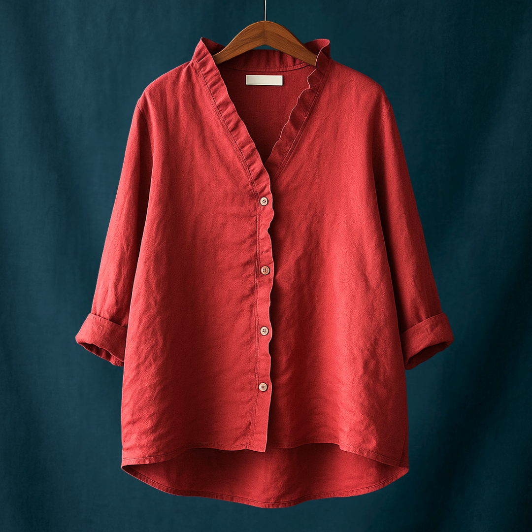 Joyce™ | Schlichte Bluse mit V-Ausschnitt