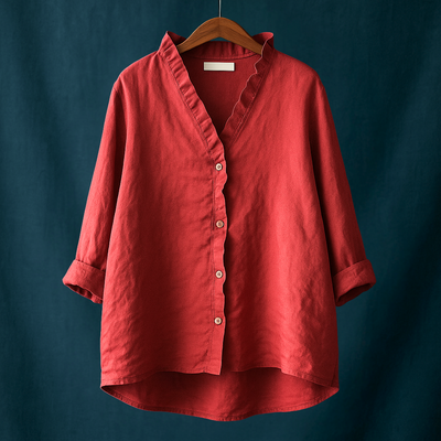 Joyce™ | Schlichte Bluse mit V-Ausschnitt